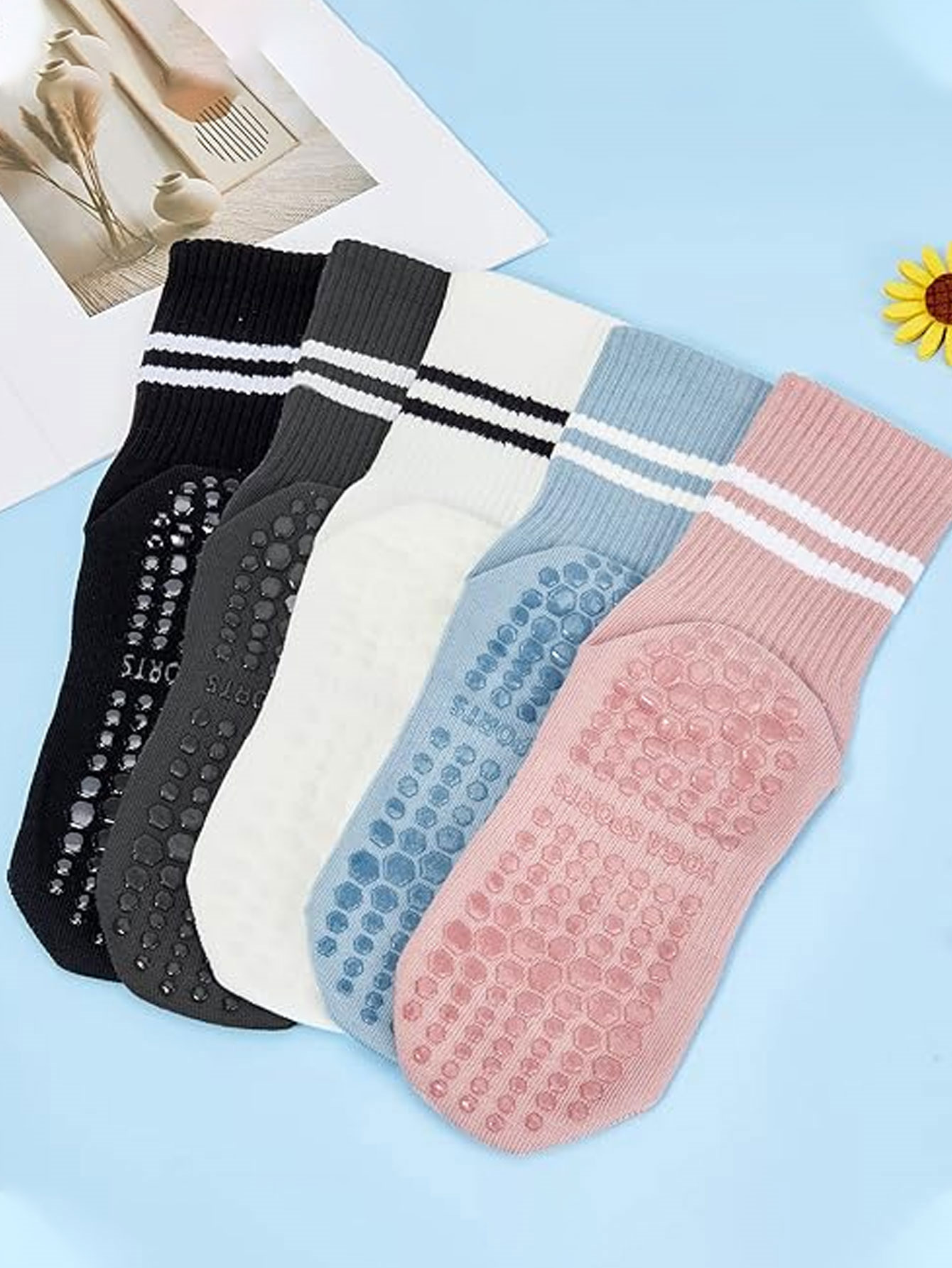 3 Pairs of Yoga Socks, Non-Sli - огляд і ціна Yoga Mat