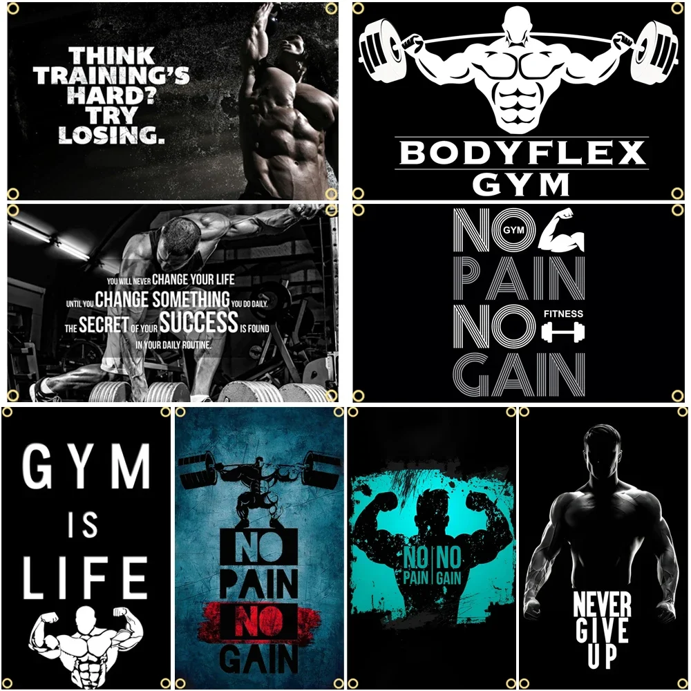 GYM Flag Message Signs Slogan  - огляд і ціна Sports Equipment Poster